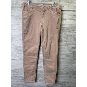 Calvin Klein Jeans Pants Womens 12 Pink Velour Skinny Stretch Soft Pockets